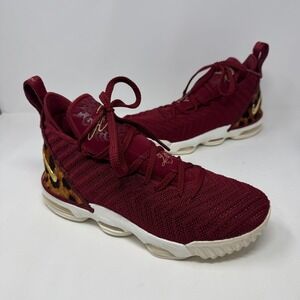 Nike LeBron Unisex XVI 16 GS King Shoes Red & Gold AQ2465-601 Youth Size 6